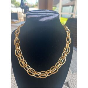 Adjustable gold chain link necklace